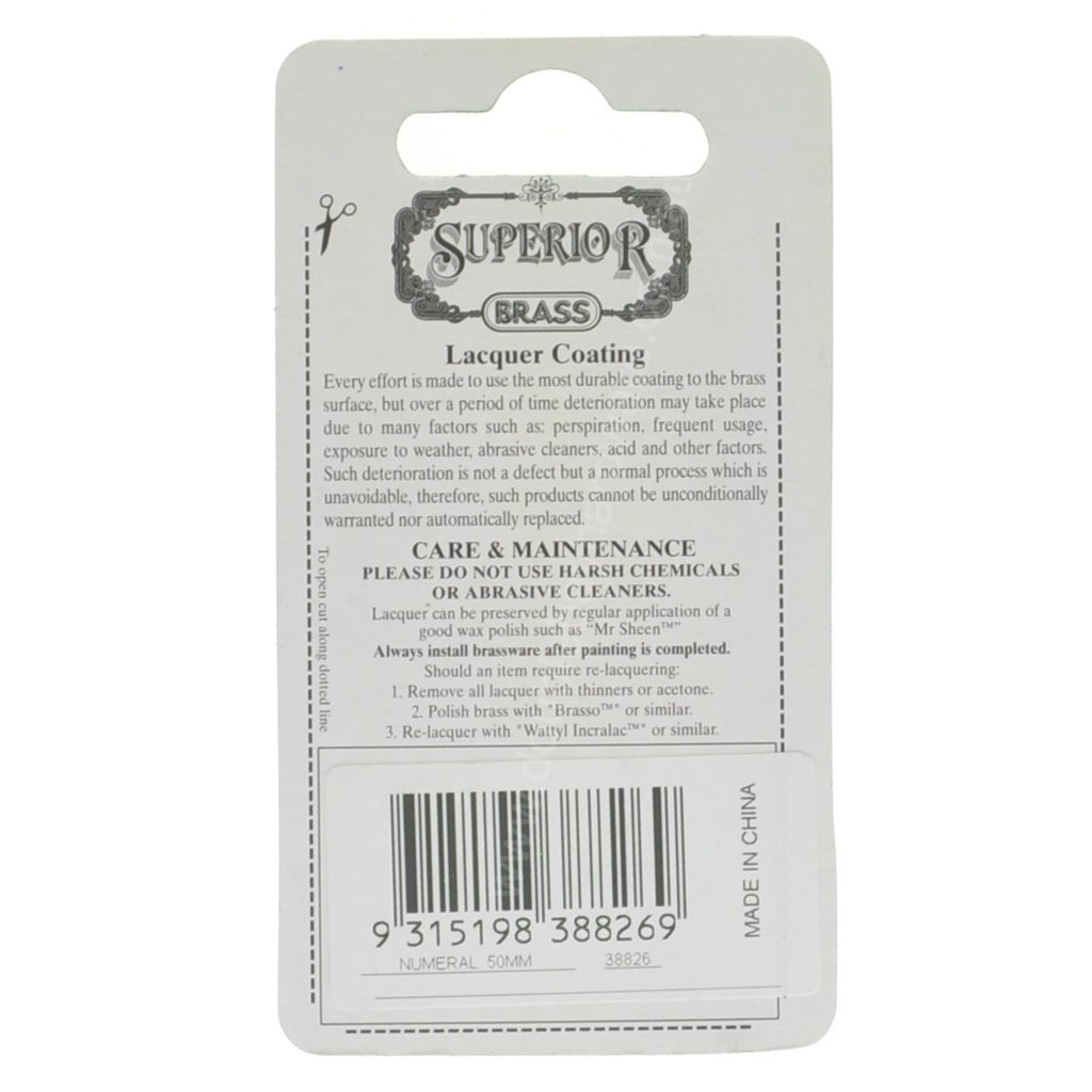 Superior Brass 50mm Stainless Steel House Number