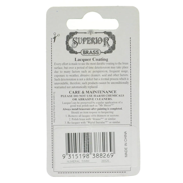 Superior Brass 50mm Stainless Steel House Number