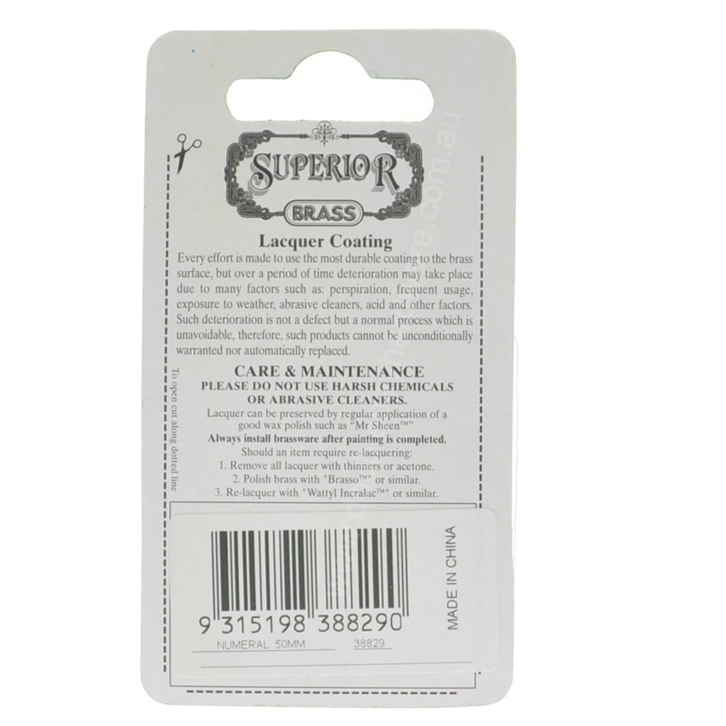 Superior Brass 50mm Stainless Steel House Number