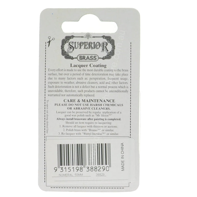 Superior Brass 50mm Stainless Steel House Number