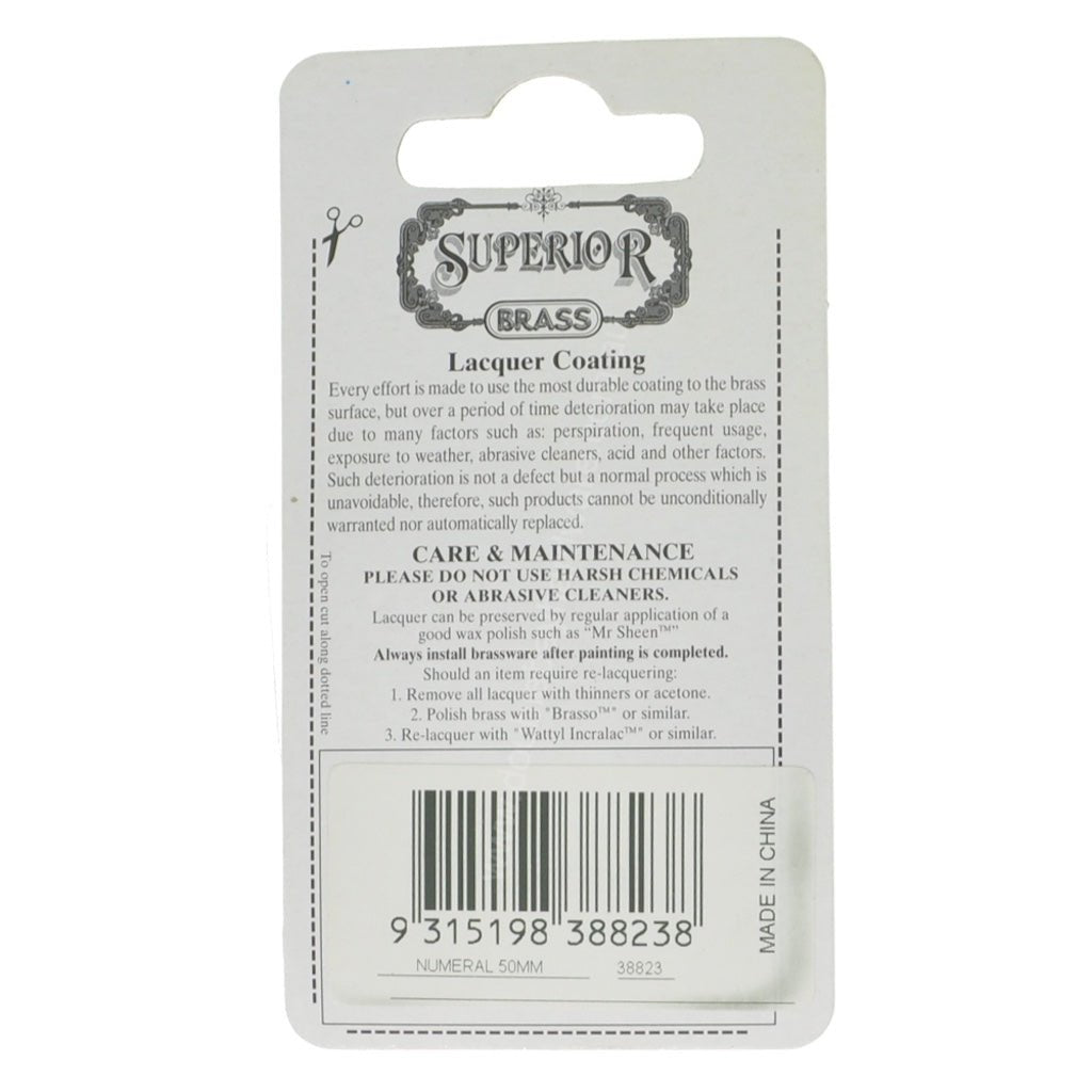 Superior Brass 50mm Stainless Steel House Number