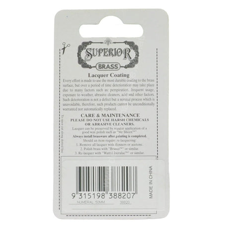 Superior Brass 50mm Stainless Steel House Number