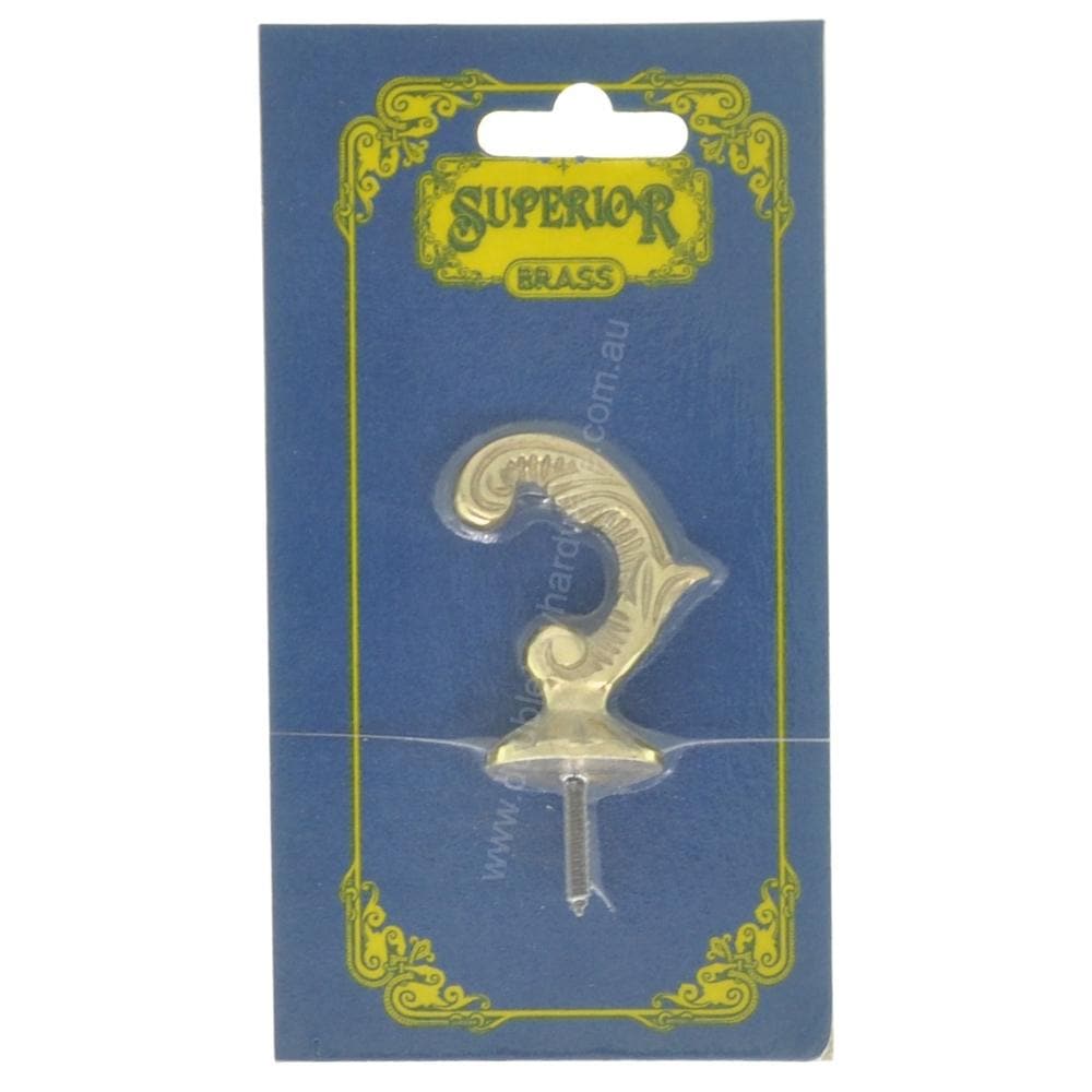 Superior Brass Authentic Old English Tassel Hooks 45mm Polished Brass 3244 - Double Bay Hardware