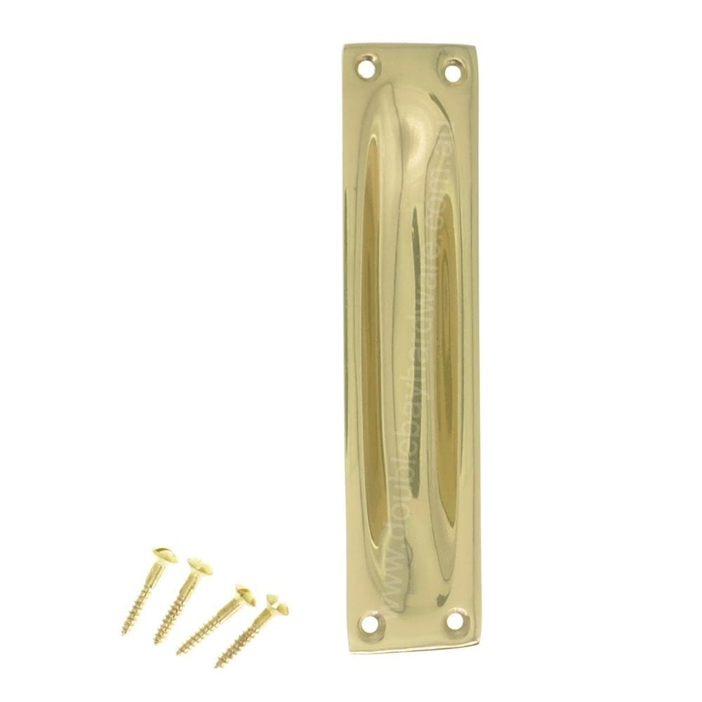 Superior Brass Flush Pull Polished Brass 140mm 4226 - Double Bay Hardware