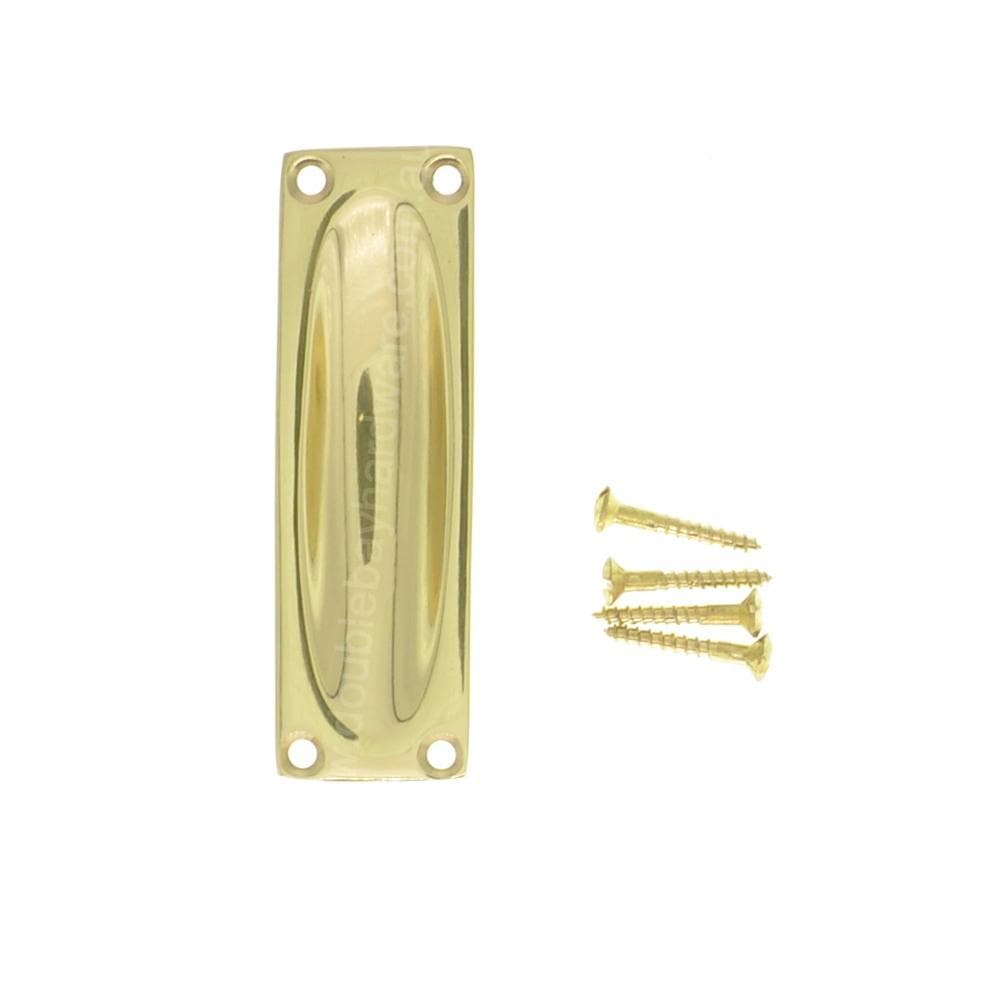 Superior Brass Flush Pull Polished Brass 90mm 4225 - Double Bay Hardware
