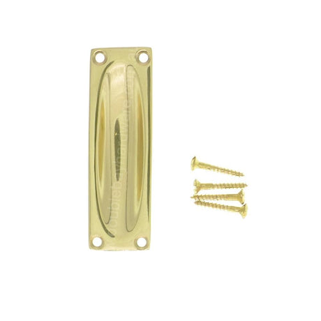 Superior Brass Flush Pull Polished Brass 90mm 4225 - Double Bay Hardware