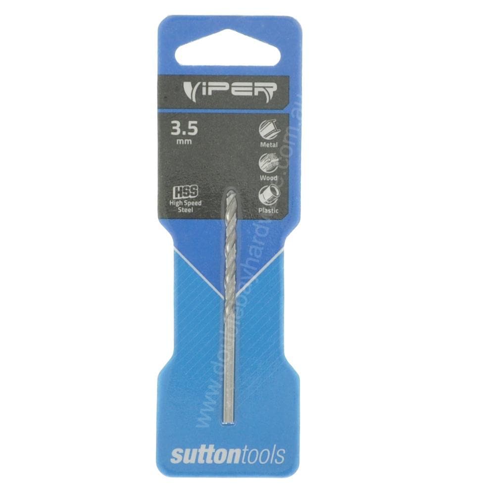 suttontools Metric HSS Viper Drill Bits For Metal, Wood, Plastic 3.5mm - Double Bay Hardware