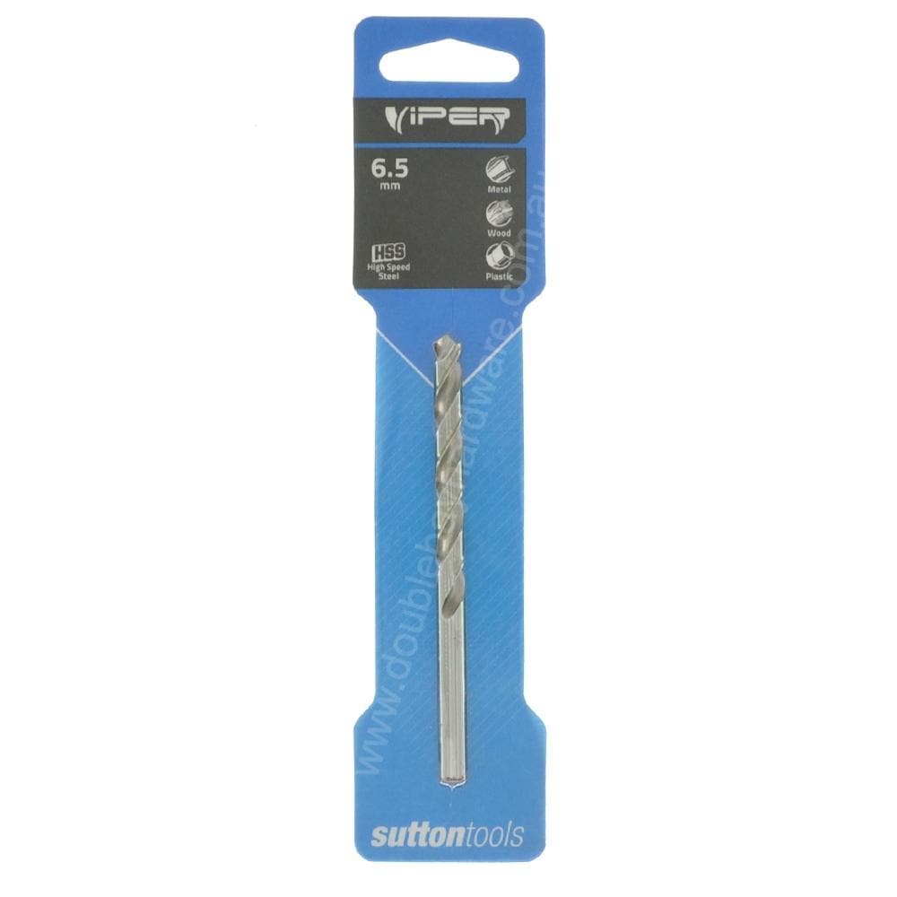 suttontools Metric HSS Viper Drill Bits For Metal, Wood, Plastic 6.5mm - Double Bay Hardware