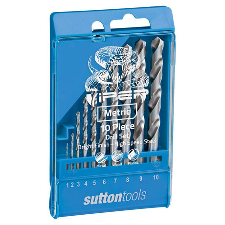 suttontools Viper Drill Set 10 Piece Metric D105SLV10M