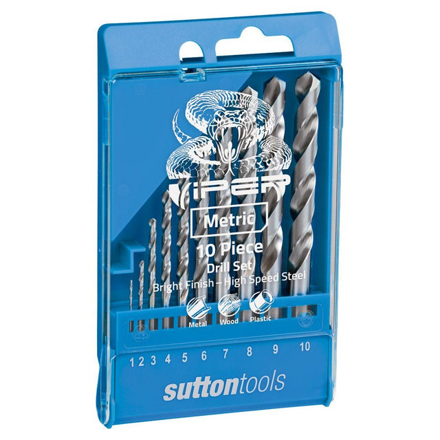 suttontools Viper Drill Set 10 Piece Metric D105SLV10M