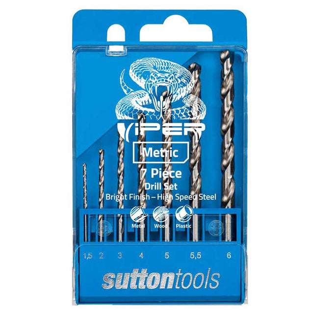 suttontools Viper Jobber Drill Bit Set Metric 7Pcs D105SLV7M