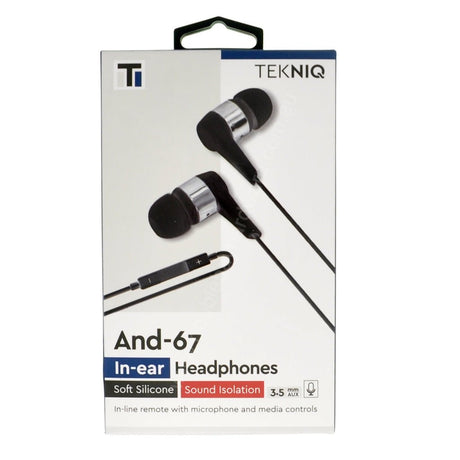 TEKNIQ In - Ear Headphone In - line With Remote & Media Control ELS - 0476