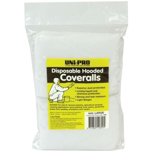 UNI-PRO Disposable Hooded Coveralls Large 1080 - Double Bay Hardware