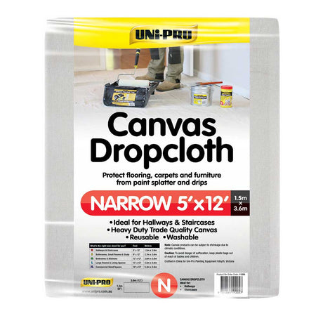 UNI - PRO Heavy Duty Canvas Drop Cloth 5'x12' 11205