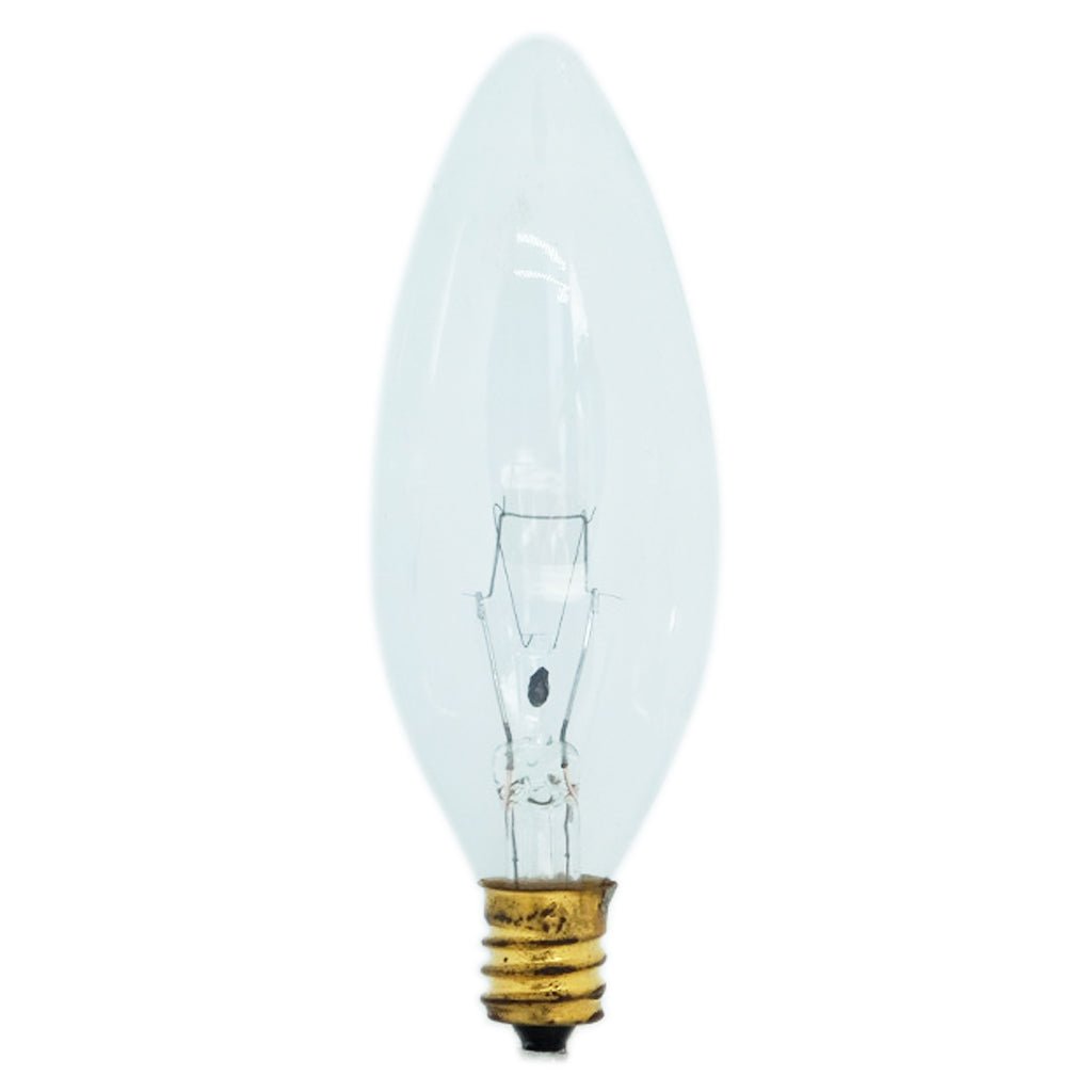 US - Style Light Fitting Candle Incandescent Light Bulb E12 240V 25W Clear