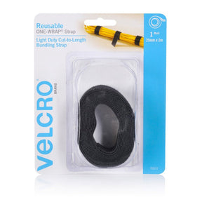 VELCRO ONE - WRAP Reusable Strap Black 25mmX2m 25572
