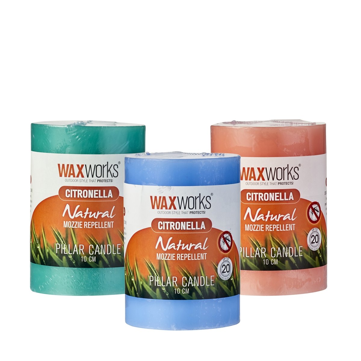 WAXworks Citronella Natural Mozzie Repellent Pillar Candle 75mmX100mm WW933 - Double Bay Hardware