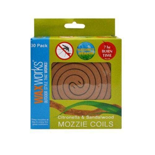 Waxworks Citronella & Sandalwood Mosquito Coil 30 Pack