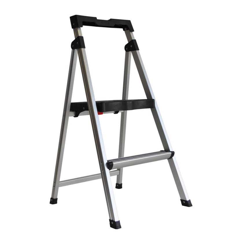 WERNER 2 Step Aluminium Ladder With Tray 100kg Domestic AL402-4AZ - Double Bay Hardware