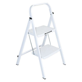 WERNER 2 Step Steel Ladder White 100kg Domestic S122W - 4AZ