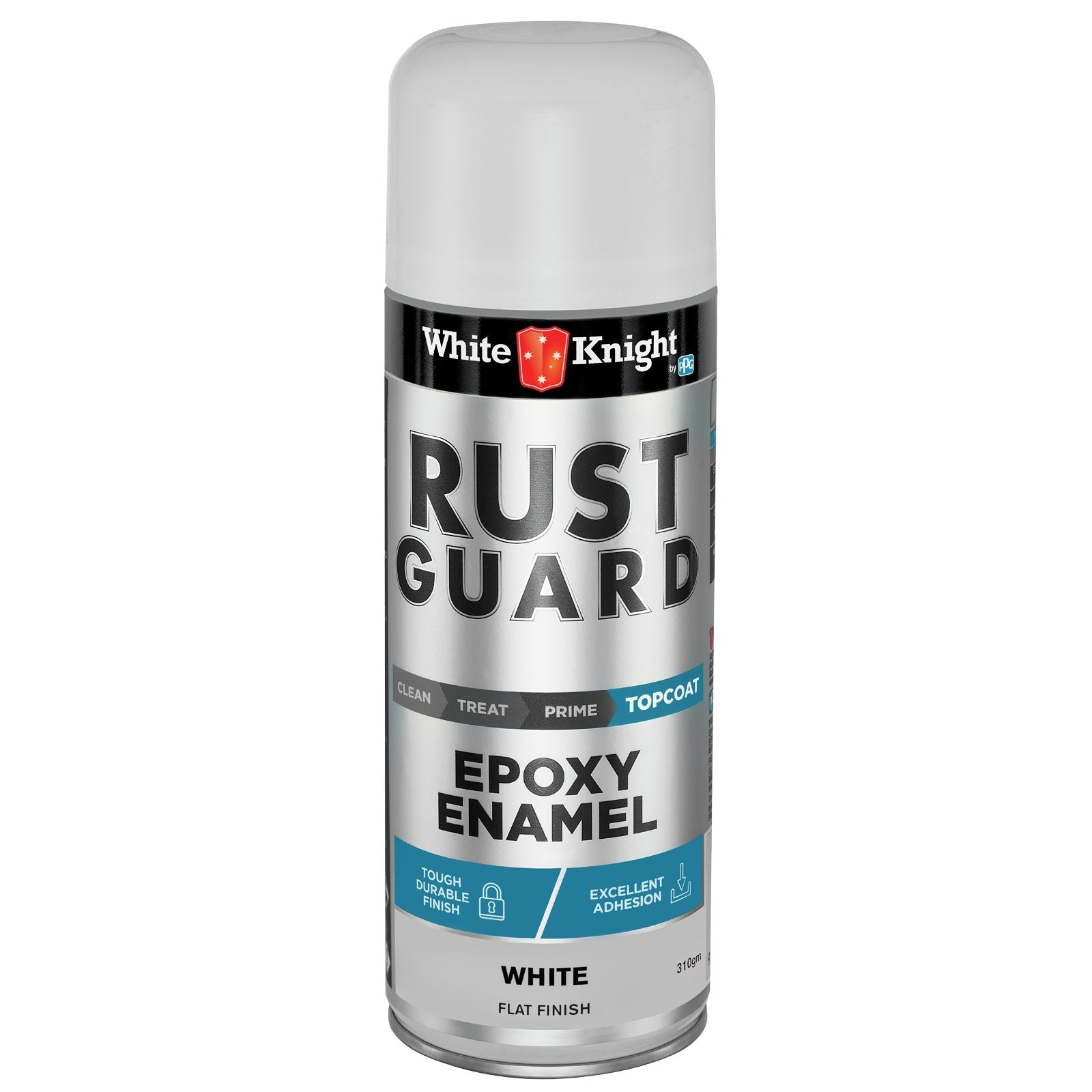 White Knight Rust Guard Flat White Epoxy Enamel Spray Paint 310g 375524/310GM - Double Bay Hardware