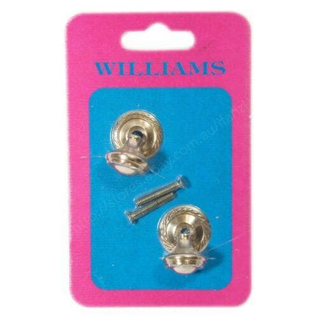 WILLIAMS Geo. Cupboard Knob 25mm Polished Brass 73925 - Double Bay Hardware