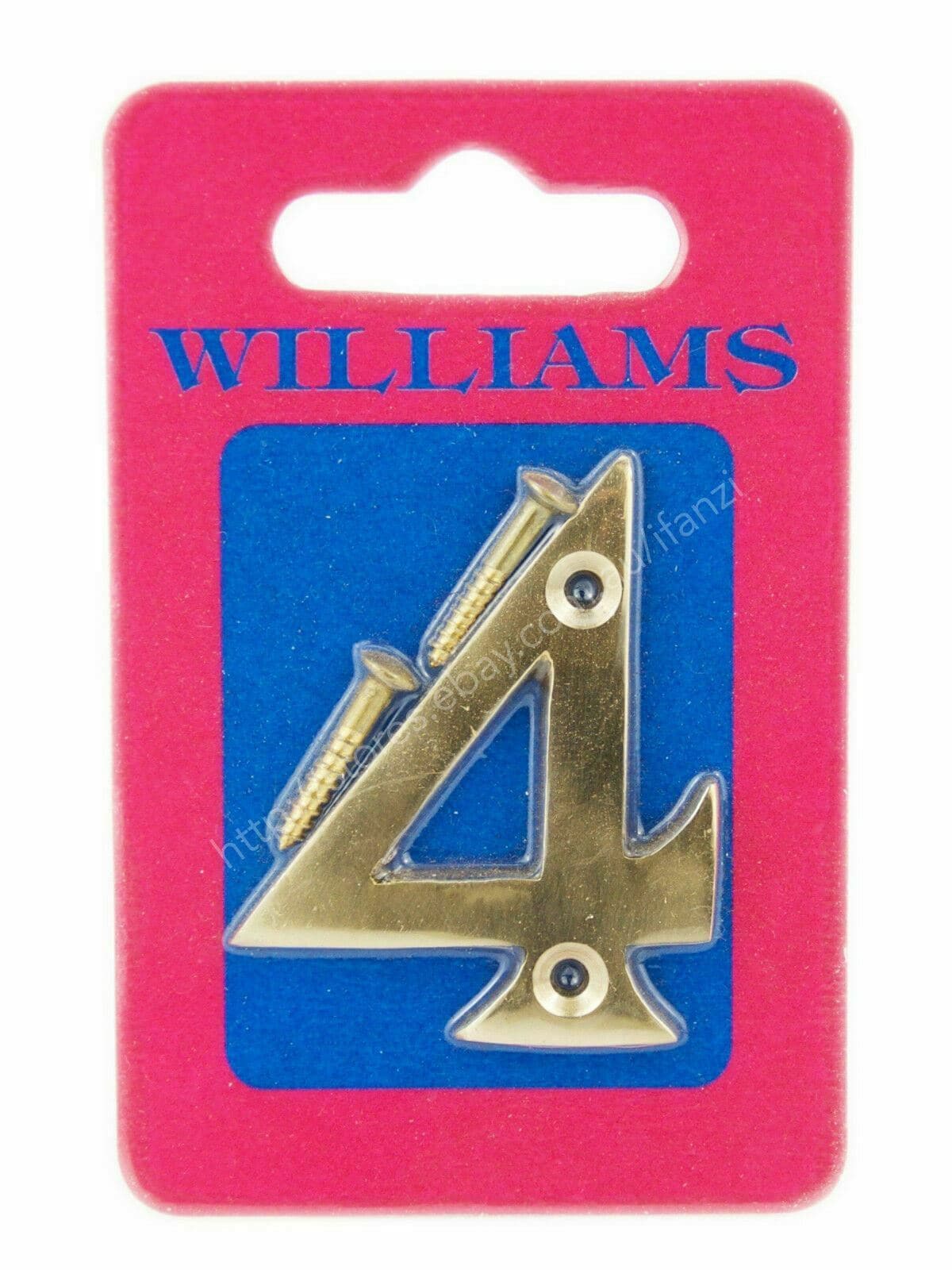 Williams Screw On Number Sign For House Street Letterbox Number Brass 10204 - Double Bay Hardware