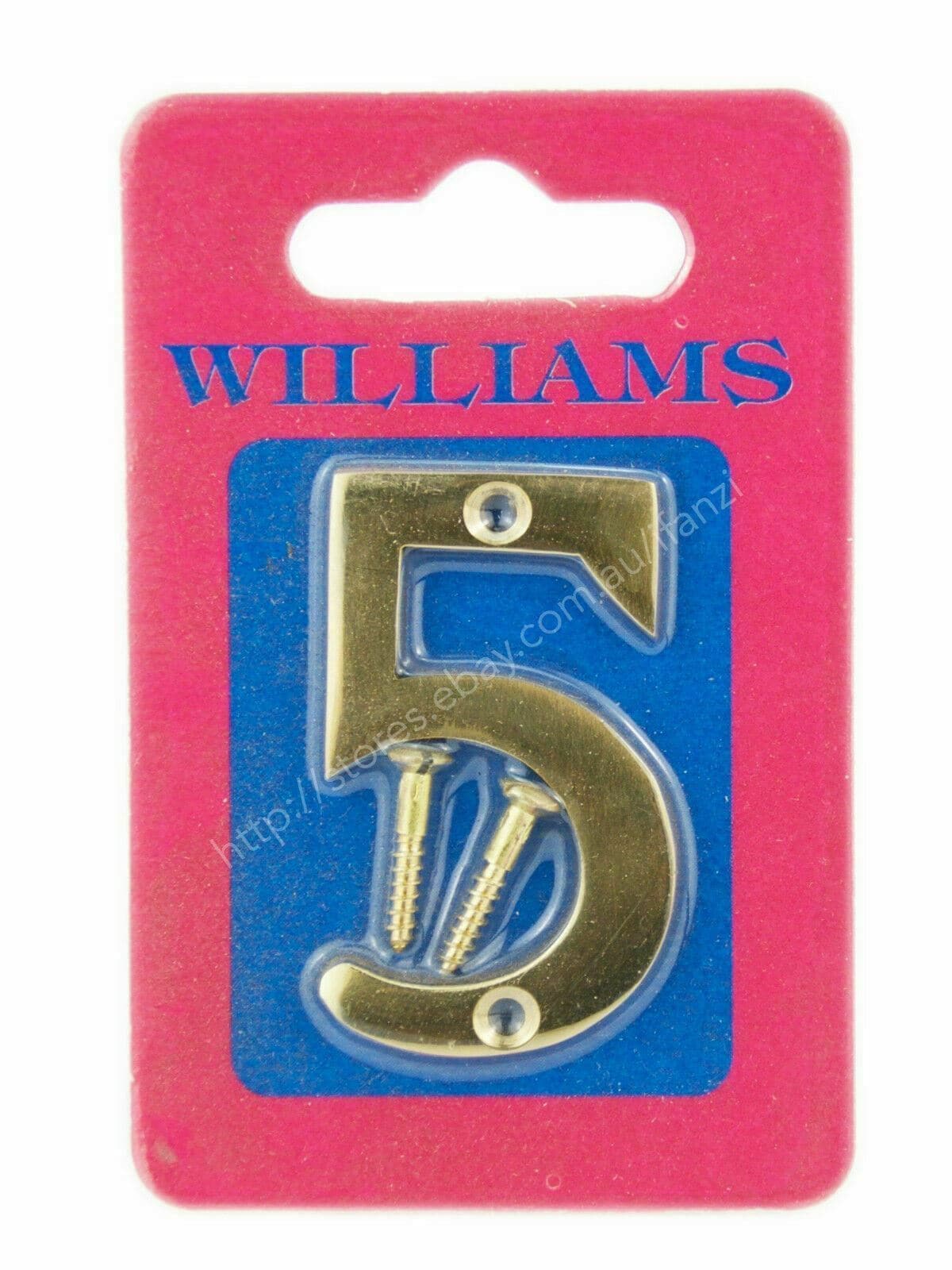 Williams Screw On Number Sign For House Street Letterbox Number Brass 10205 - Double Bay Hardware