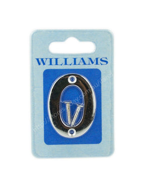 Williams Screw On Sign Number 0 52x40x3mm 10200c
