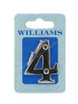 Williams Screw On Sign Number 4 52x40x3mm 10204c