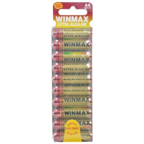 WINMAX Long Lasting Extra Alkaline Battery 1.5V AA (10 Pieces Included) LR6 5516 - Double Bay Hardware