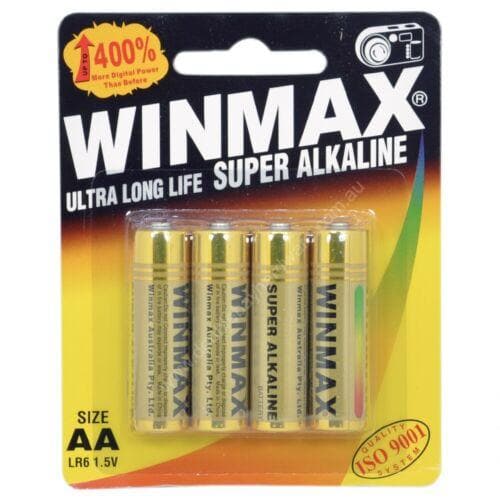 WINMAX Ultra Long Life Super Alkaline Battery 1.5V AA LR6 5455 - Double Bay Hardware