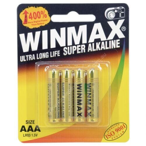 WINMAX Ultra Long Life Super Alkaline Battery 1.5V AAA LR03 7473 - Double Bay Hardware
