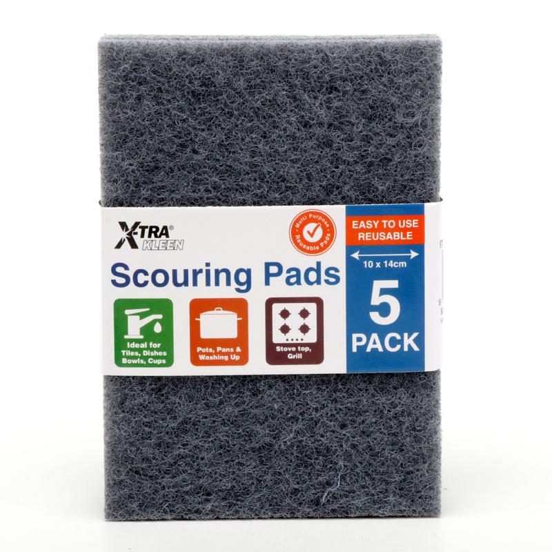 X-TRA KLEEN Scouring Pads 10X14CM 5Pk 164691 - Double Bay Hardware