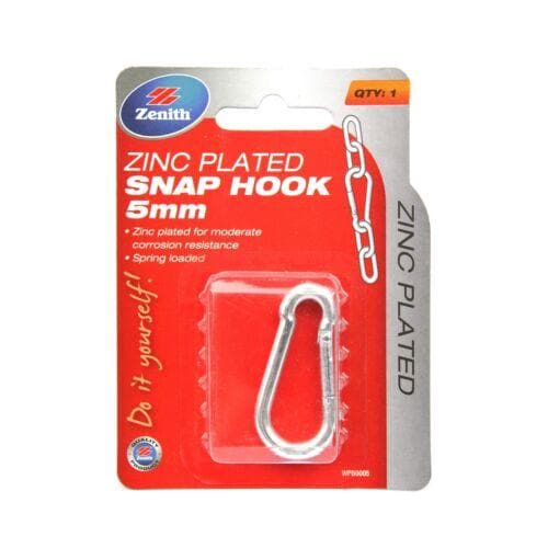 Zenith Snap Hook 5 x 50mm Zinc Plated WPB0005 - Double Bay Hardware