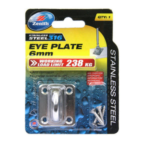 ZENITH Square Eye Plate 6mm Stainless Steel 316 EPTCD06