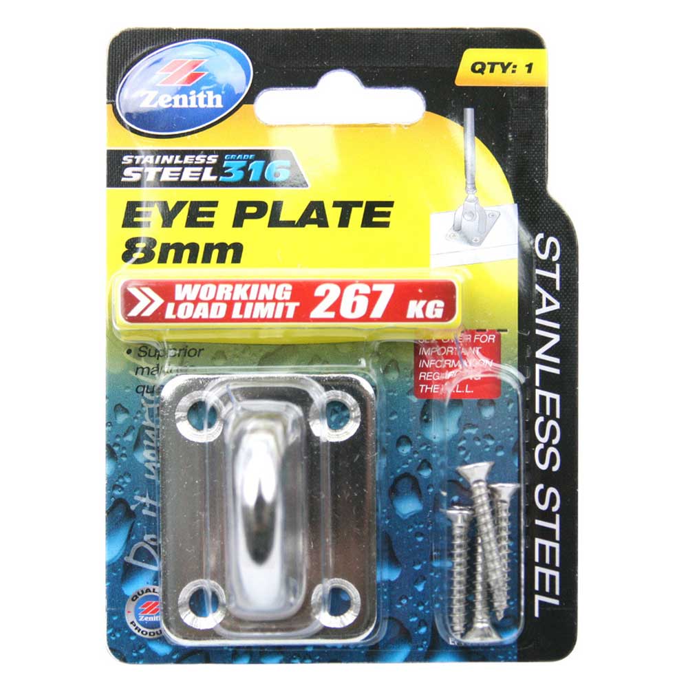 Zenith Square Eye Plates 8mm Stainless Steel EPTCD08 - Double Bay Hardware